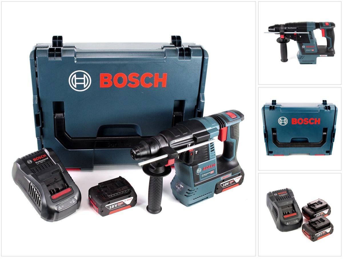 Bosch GBH 18V-26 Akku Bohrhammer 18V 2,6J brushless SDS-Plus + 2x Akku 5,0Ah + Ladegerät + L-Boxx