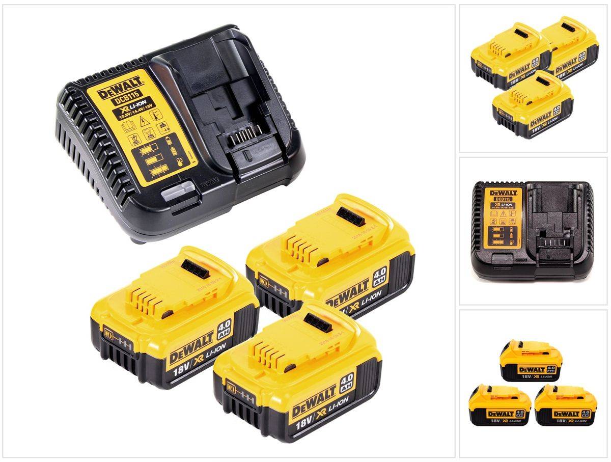 DeWalt Akku Plus Starterkit DCB115D3 inkl. 3 x 4,0 Ah Akku + Ladegerät
