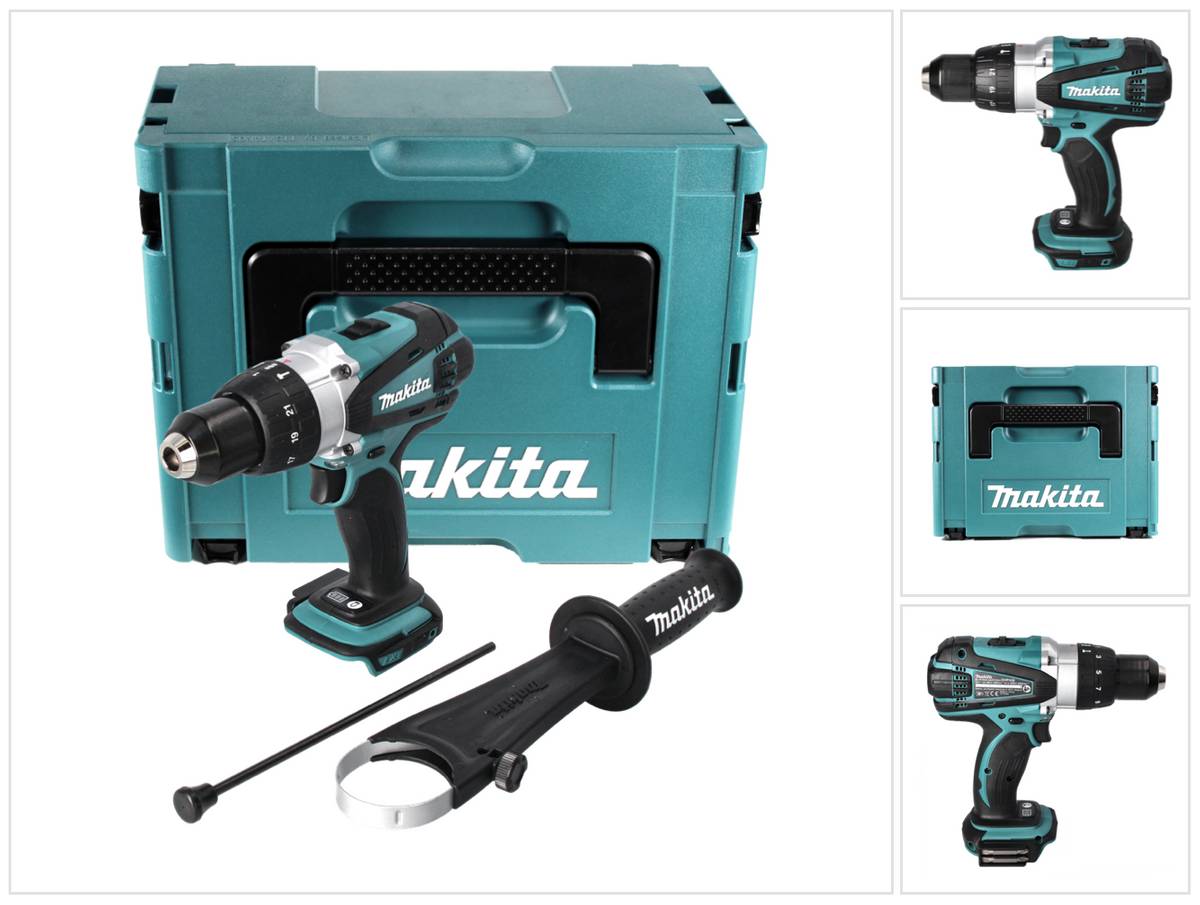 Makita DHP 458 ZJ Akku Schlagbohrschrauber 18 V 91 Nm + Makpac - ohne Akku, ohne Ladegerät