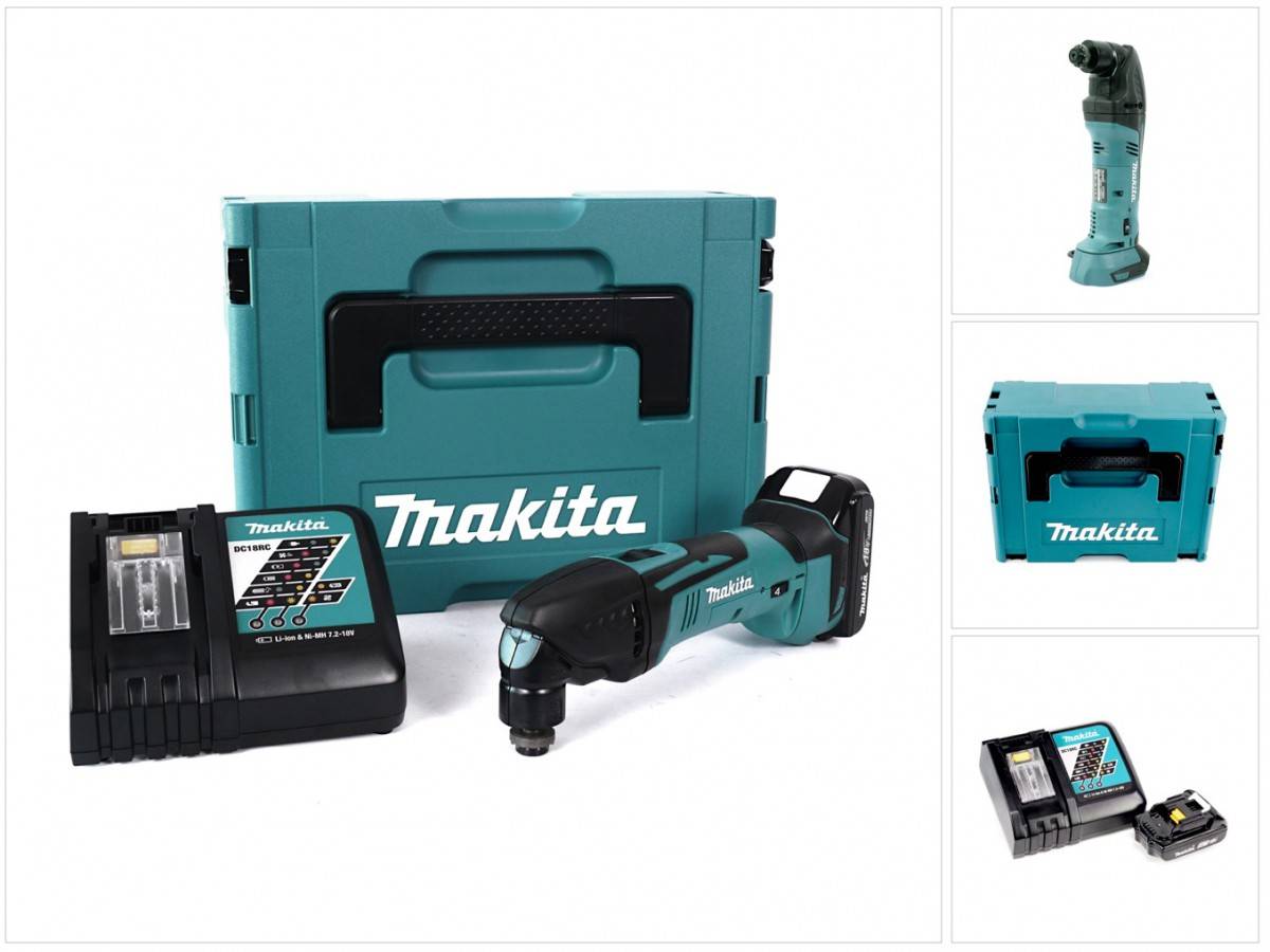 Makita DTM 50 RA1J Akku Multitool Oszillierer 18 V + 1x Akku 2,0 Ah + Ladegerät + Makpac