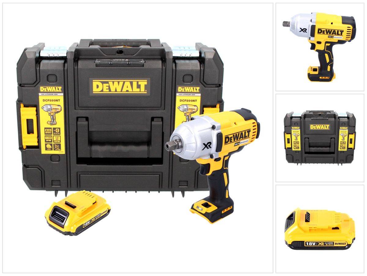 DeWalt DCF 899 NT Akku Schlagschrauber 18 V 950 Nm 1/2" Brushless + 1x Akku 2,0 Ah + TSTAK - ohne Ladegerät