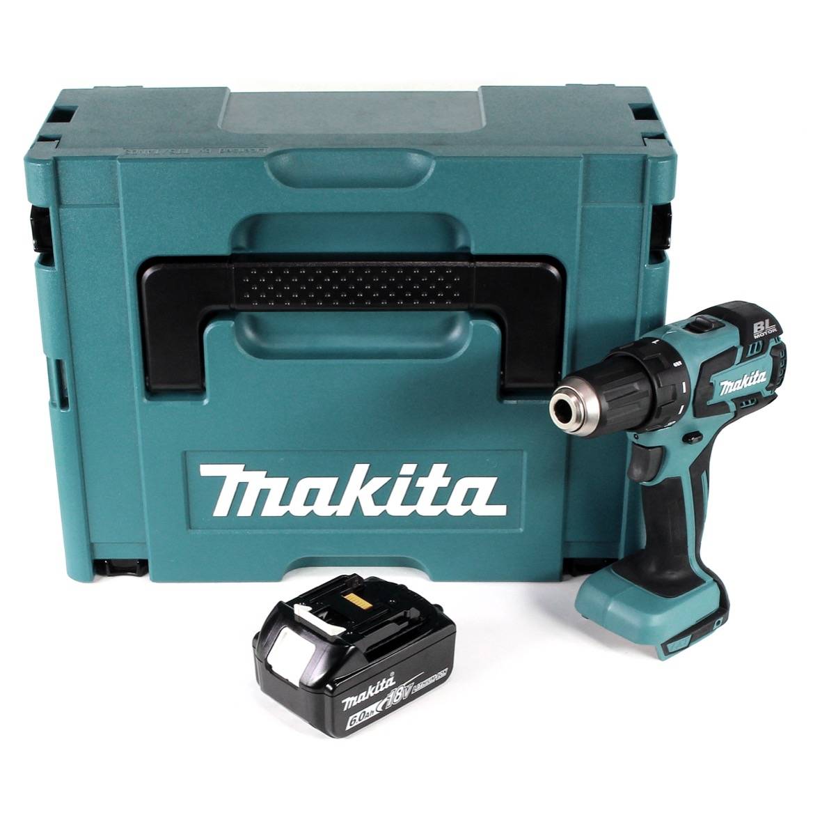 Makita DDF 459 G1J Akku Bohrschrauber 18V 45Nm im Makpac + 1x 6,0 Ah Akku - ohne Ladegerät