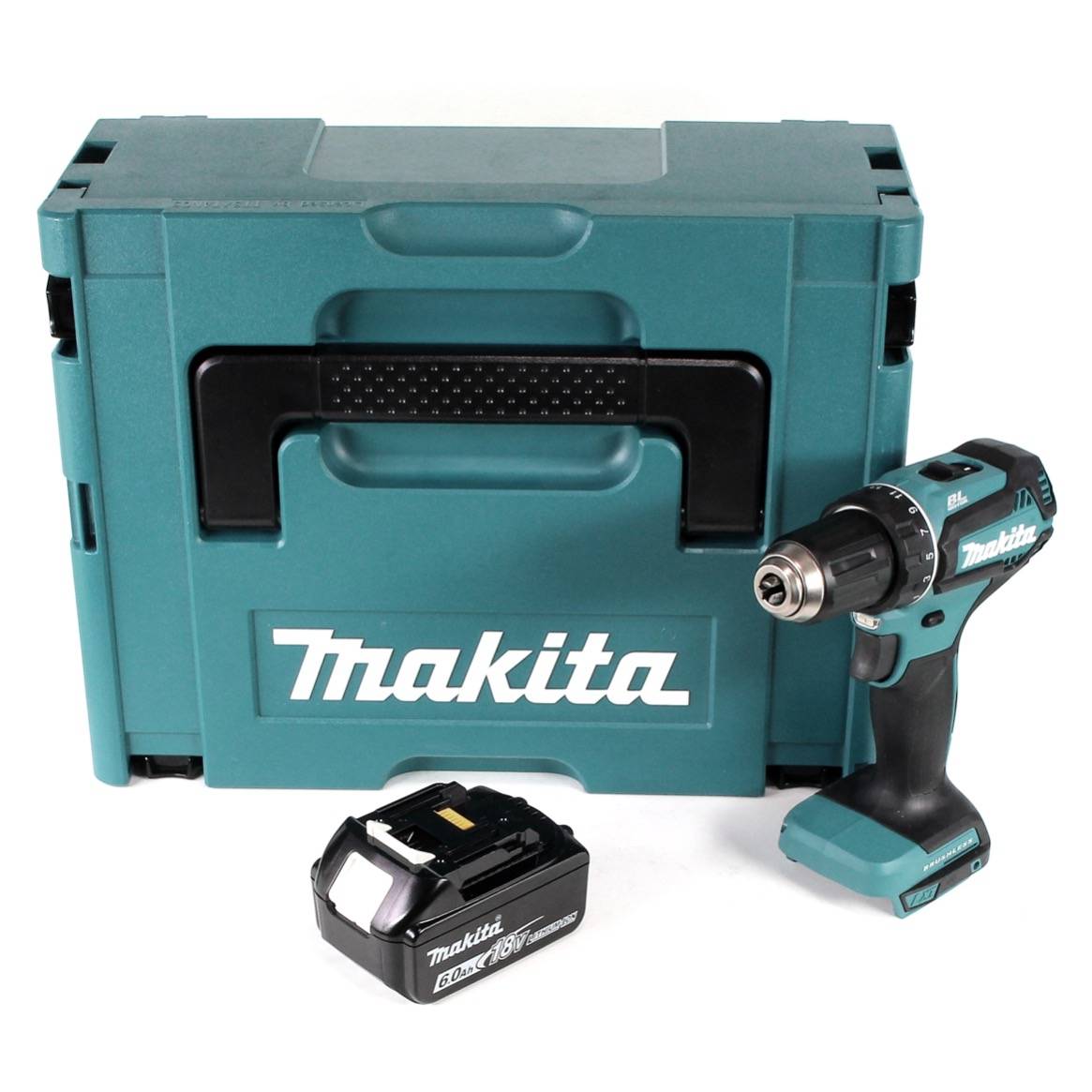 Makita DDF 485 G1J Akku Bohrschrauber 18V 50Nm im Makpac + 1x 6,0 Ah Akku - ohne Ladegerät
