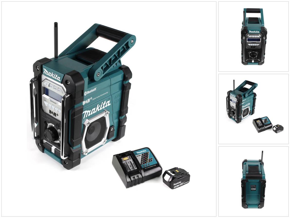 Makita DMR 112 RM1 Akku Baustellen Radio 7,2 - 18V Bluetooth DAB+ + 1x 4,0Ah Akku + Ladegerät