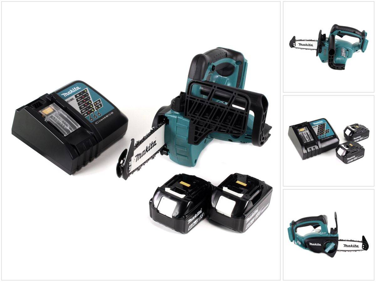 Makita DUC 122 RG 18 V Li-Ion Akku Kettensäge + 2x BL1860 6,0 Ah Akku + DC18RC Ladegerät