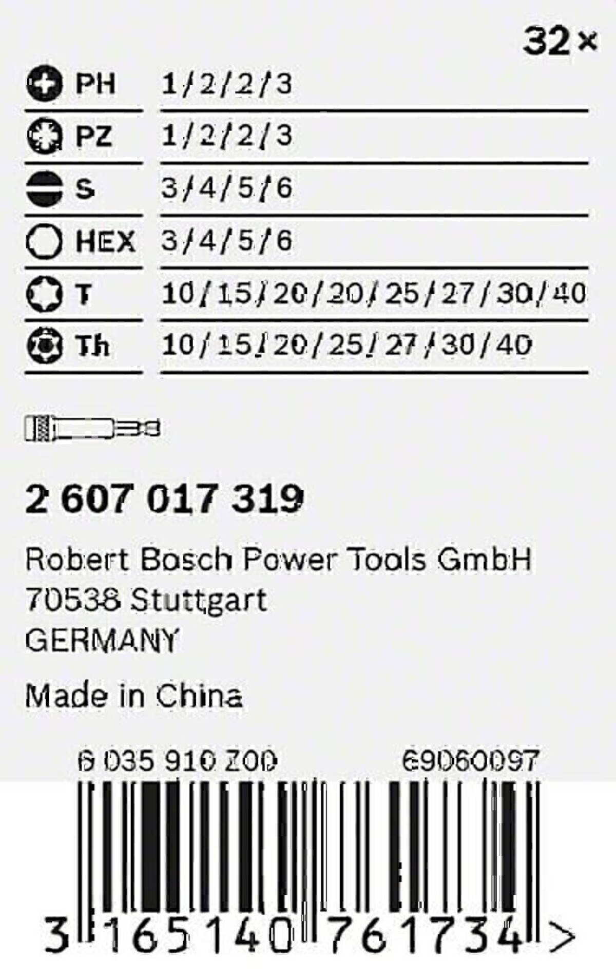 Bosch Power Tools 32-tlg. Schrauberbit-Set, 2607017319