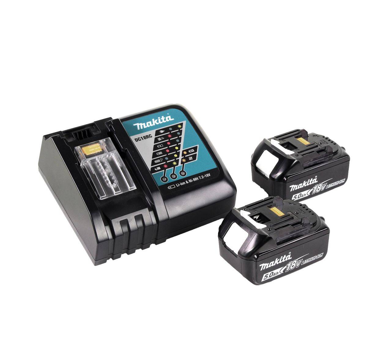 Makita DRS 780 RT Akku Handkreissäge 36V ( 2x18V ) 185 mm Brushless + 2x Akku 5,0Ah + Ladegerät