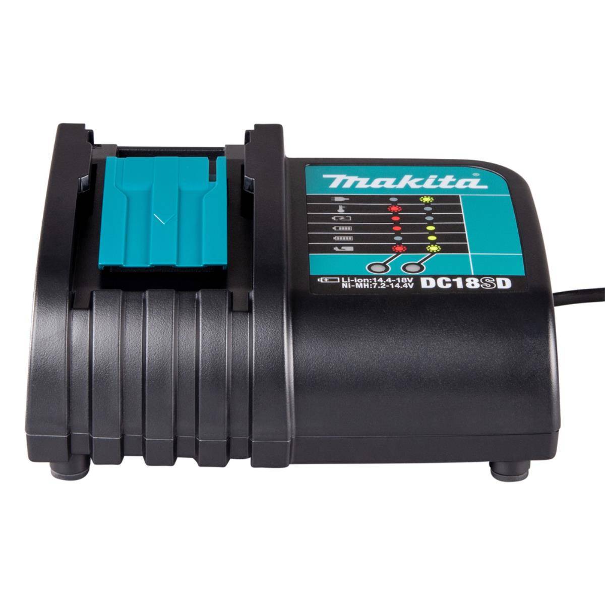 Makita Ladegerät DC18SD, Li-Ionen, 14,4–18 V Li-Ionen • 14,4 V / 18 V • DC18SD