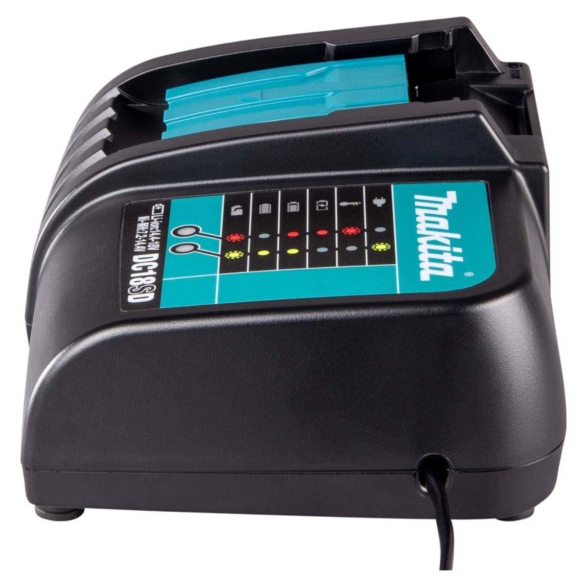 Makita Ladegerät DC18SD, Li-Ionen, 14,4–18 V Li-Ionen • 14,4 V / 18 V • DC18SD