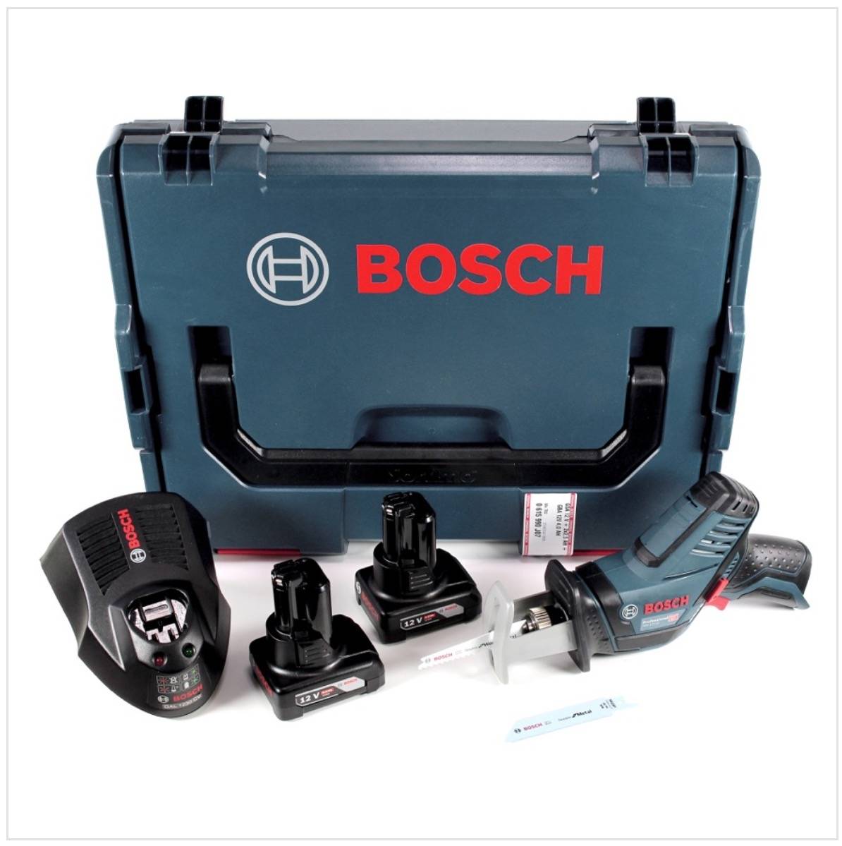Bosch GSA 12V-14 Professional Akku Säbelsäge 12 V + 2x Akku 6,0 Ah + Ladegerät + L-Boxx