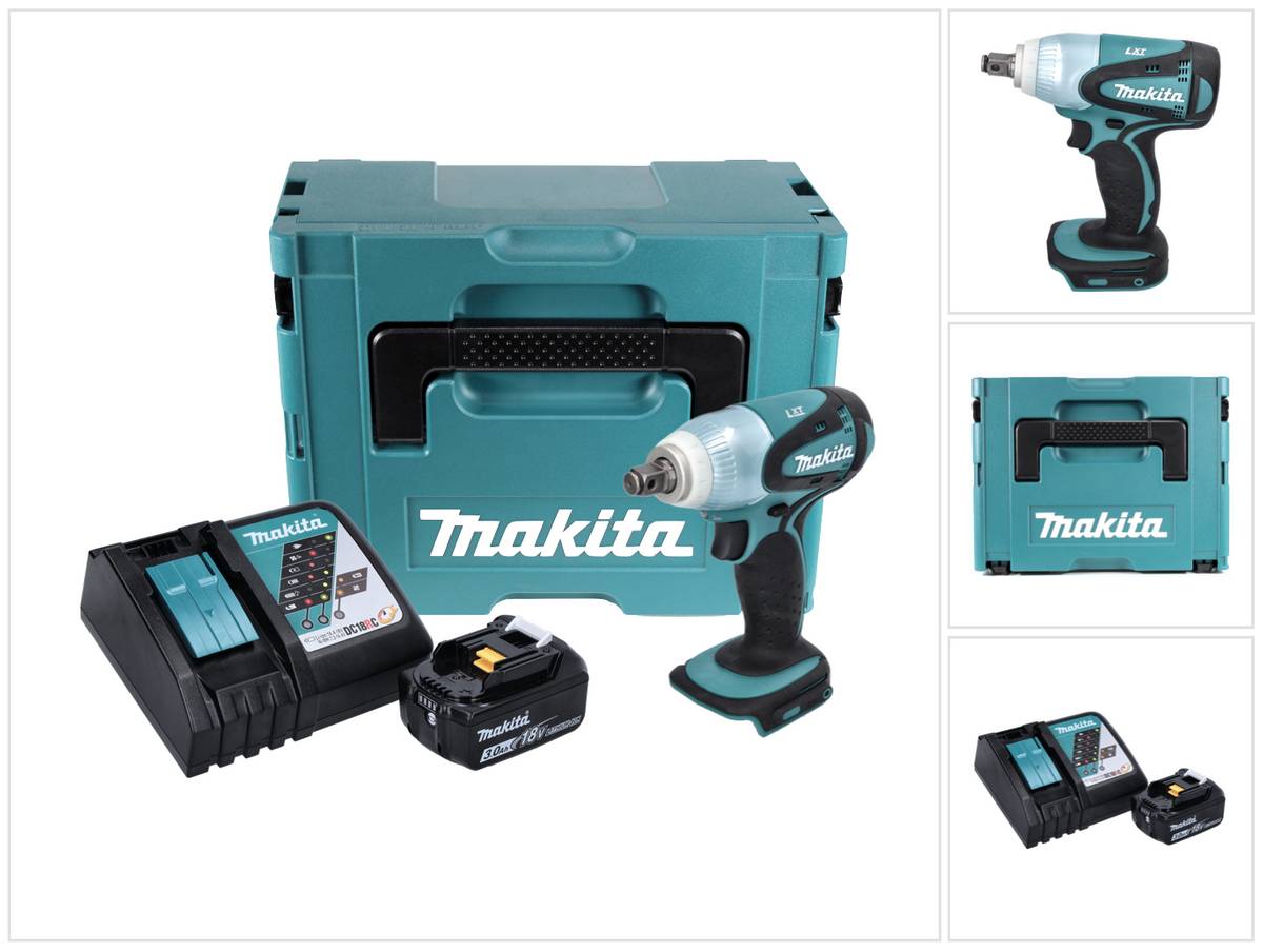 Makita DTW 251 RF1J Akku Schlagschrauber 18 V 230 Nm 1/2" + 1x Akku 3,0 Ah + Ladegerät + Makpac