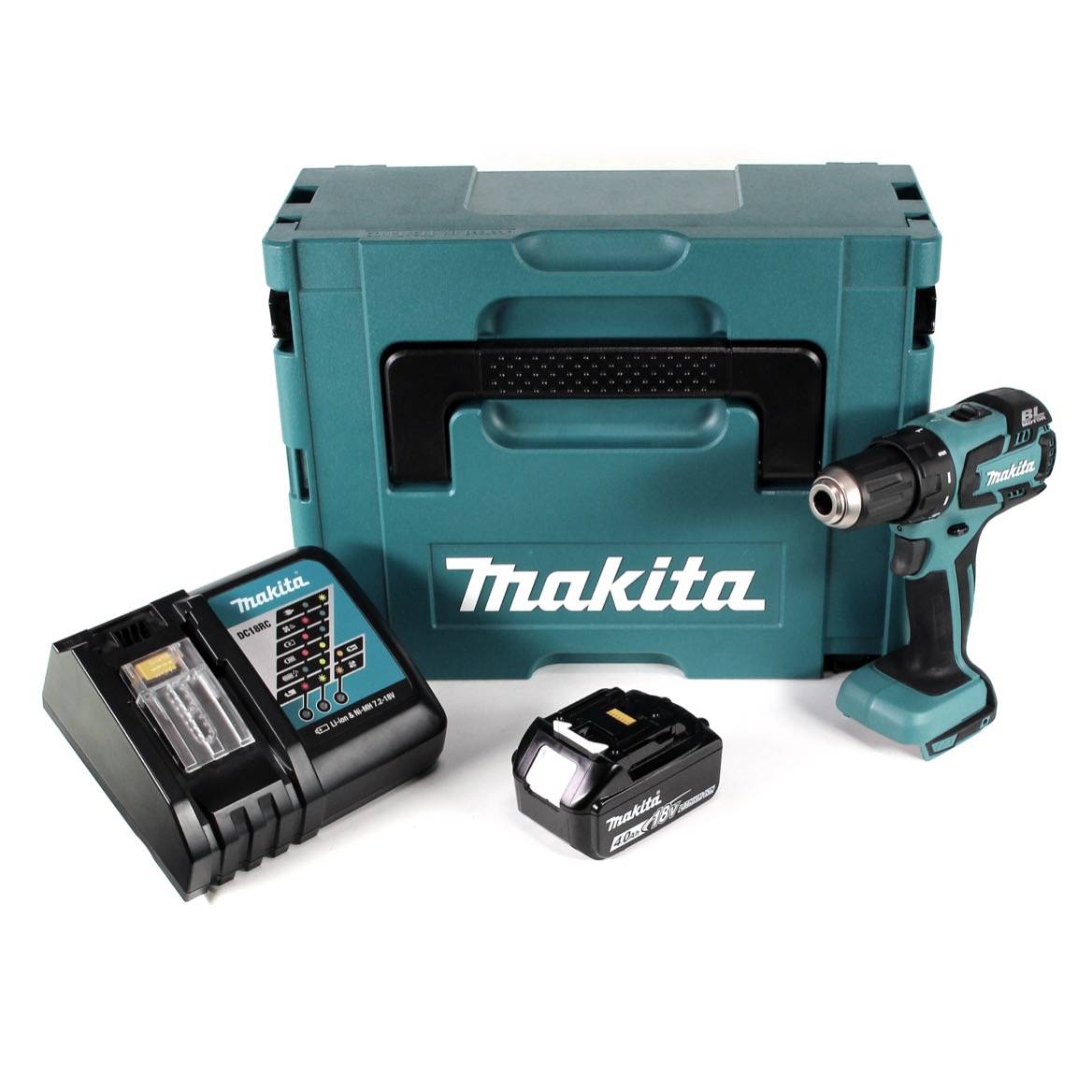 Makita DDF 459 RM1J Akku Bohrschrauber 18V 45Nm im Makpac + 1x 4,0 Ah Akku + Ladegerät