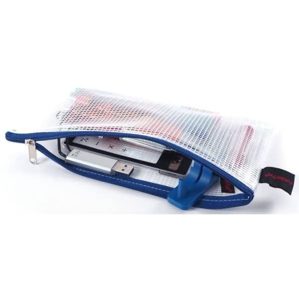 Reißverschlusstasche DINlang mit Zip blau