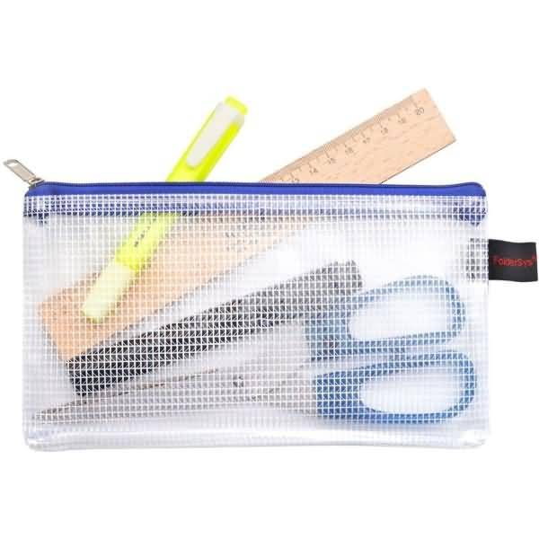 Reißverschlusstasche DINlang mit Zip blau