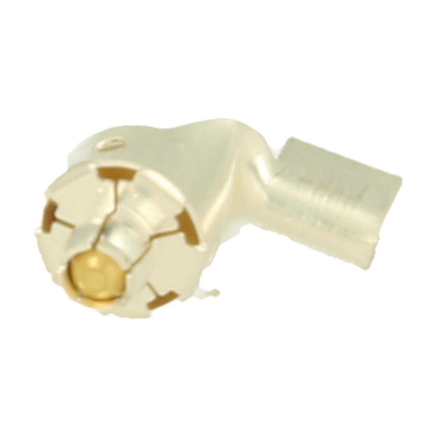 Koaxialkabel-Anschlussadapter mit einer zylindrischen Bauform und Metalloberfläche, verwendet zum Verbinden von Koaxialkabeln in elektronischen Geräten.