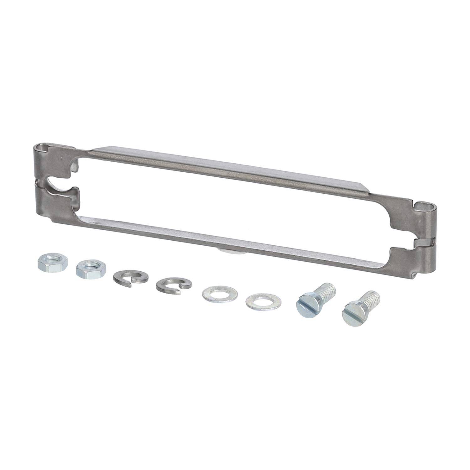 Ein Zylinder-Montageset mit einer Metallhalterung, Muttern, Unterlegscheiben, einer Klammer und Bolzen, entwickelt für die sichere Befestigung eines Hydraulikzylinders.