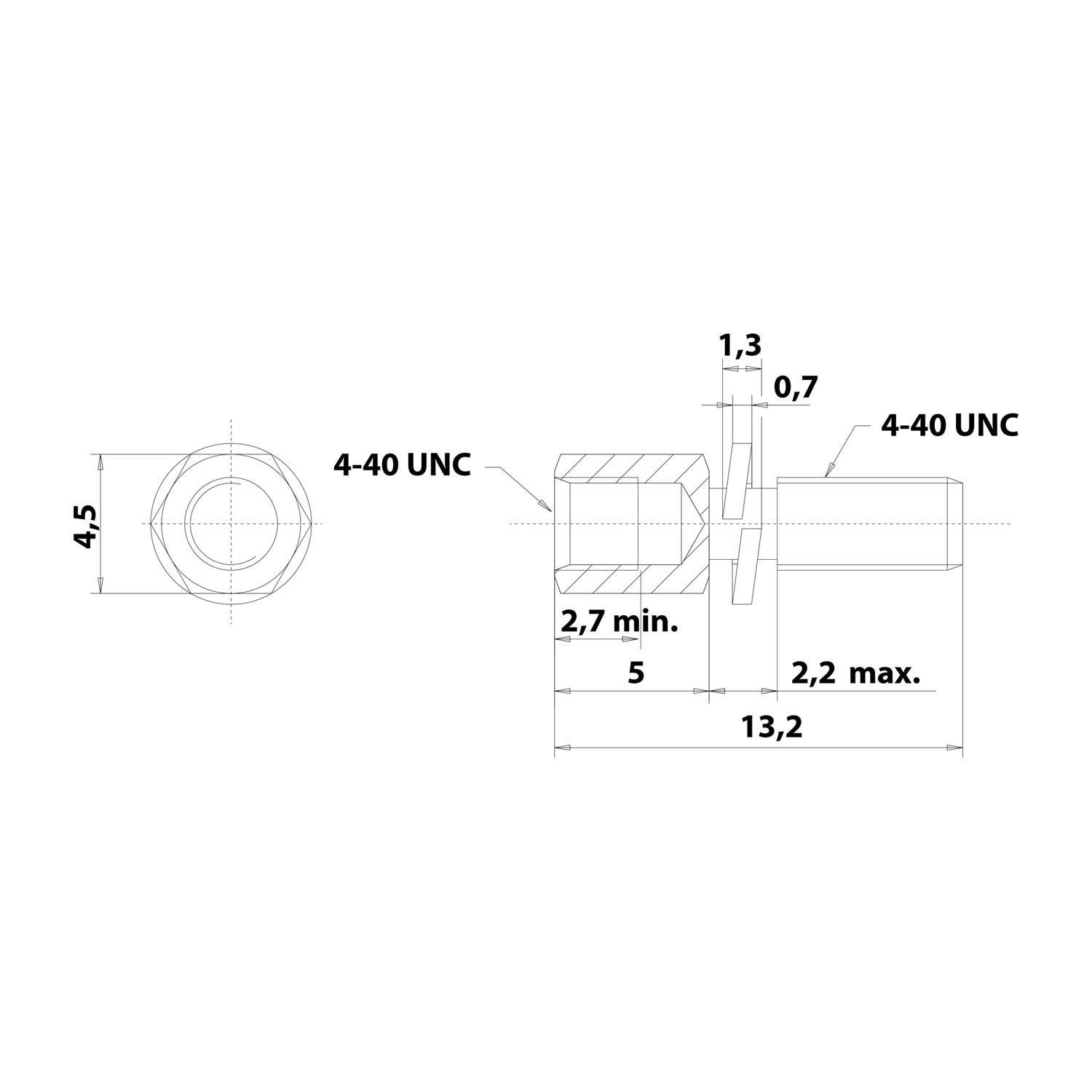 09670019957 HARTING D-Sub Schraubbolzen mit Federring passend für Baugröße 9-50 Gewindelänge 5,5mm - 1Stück