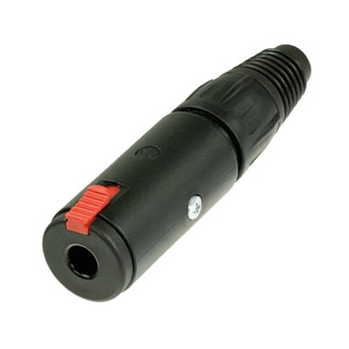 NEUTRIK NJ3FC6-BAG - Klinkenbuchse 6,35mm mit Verriegelung (schwarz-verchromtes Gehäuse & silber beschichtete Kontakte)