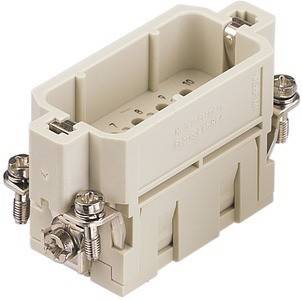 Ein rechteckiger, beiger elektrischer Anschlussblock mit nummerierten Öffnungen und Metallschrauben an den Seiten zum Befestigen von Drähten.