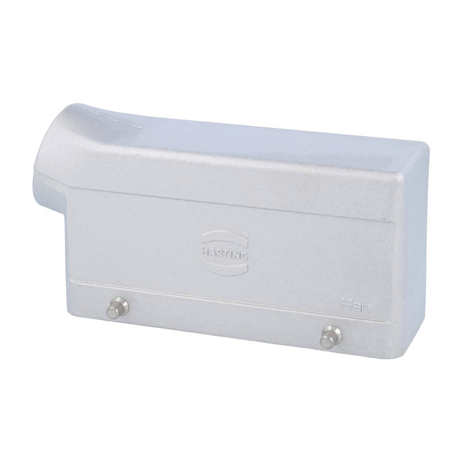 Ein metallische rechteckige Abdeckung mit gebogener Kante, gekennzeichnet mit 