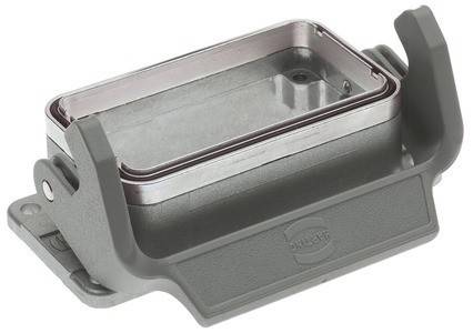 Eine graue Metallelektroverteilerdose mit klappbarem Deckel, für den Außeneinsatz konzipiert, ausgestattet mit wasserdichten Dichtungen und Befestigungsbügeln.