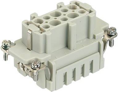 Ein elektrischer Anschlussblock mit mehreren Löchern für Verdrahtung und einer Schraubklemme, der in industriellen Umgebungen häufig für sichere Verbindungen verwendet wird.