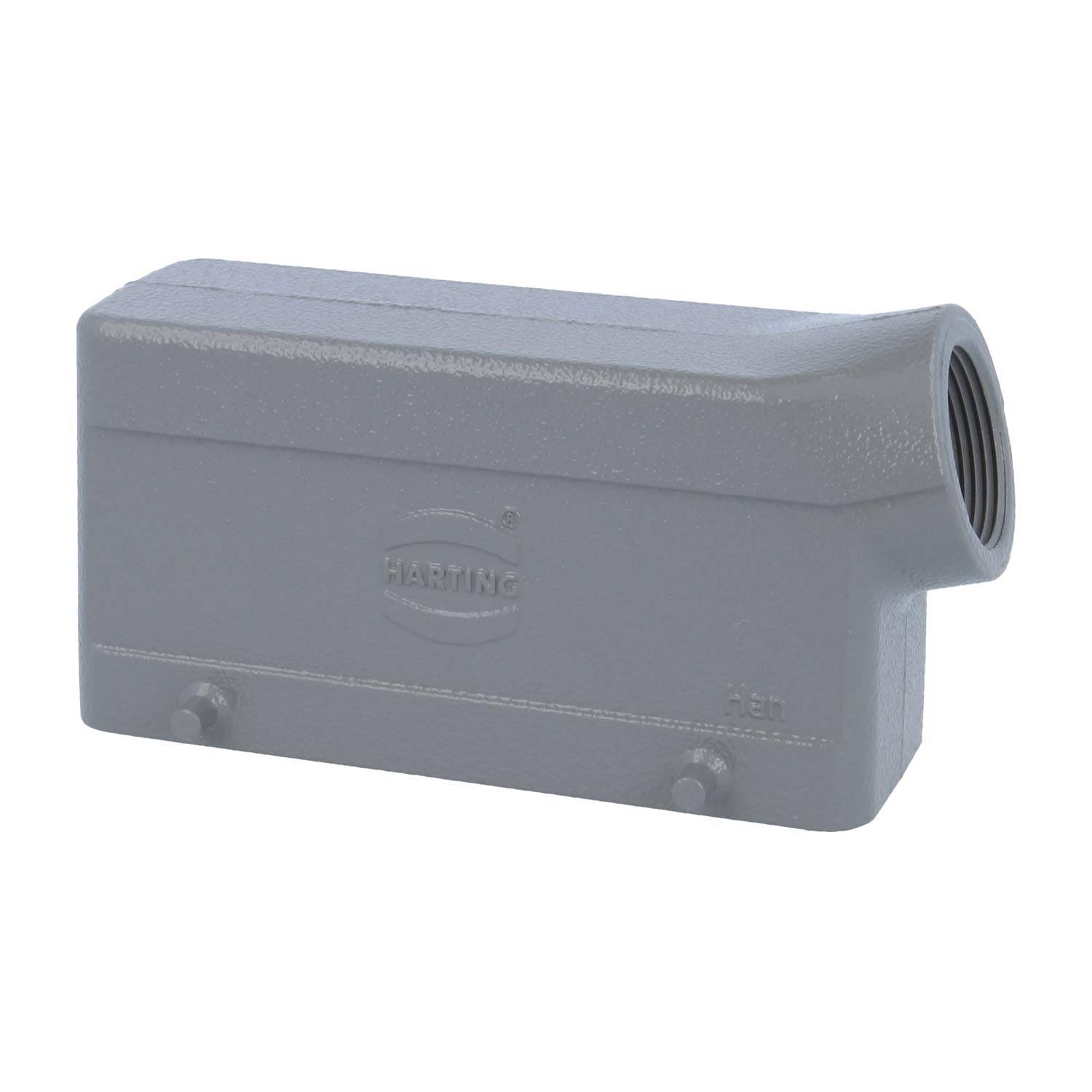 Ein rechteckiges metallisches elektrisches Gehäuse mit der Bezeichnung 