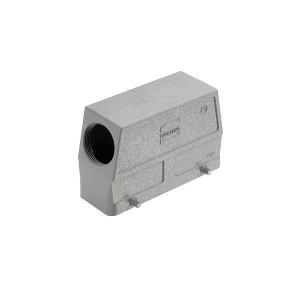 Rechteckiges metallisches industrielles Anschlussgehäuse mit seitlichem Kabeleingang, mit Markennamen 'Phoenix Contact' an der Seite.