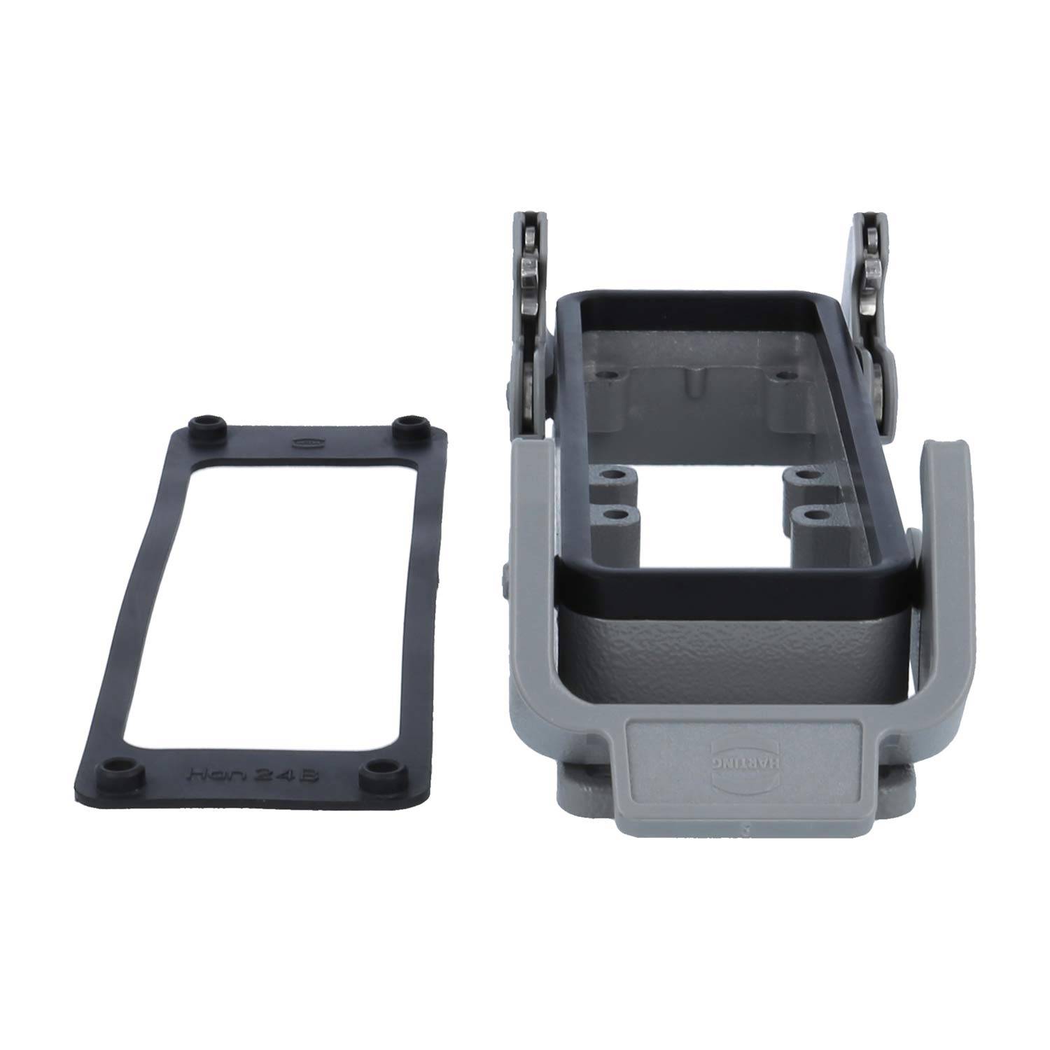 Industriales elektrisches Gehäuse mit rechteckiger Form und offener Oberseite; enthält einen separaten, abnehmbaren dichtungsähnlichen Rahmen.