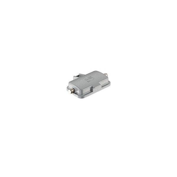 Kleine silberne elektronische Komponente oder Sensormodul isoliert auf weißem Hintergrund.