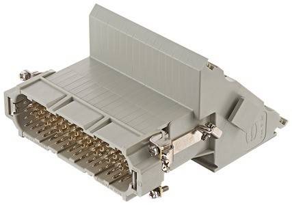 Ein beiger industrieller elektrischer Anschluss mit mehreren Pins, entwickelt für sichere Kabelverbindungen in elektronischen Systemen.