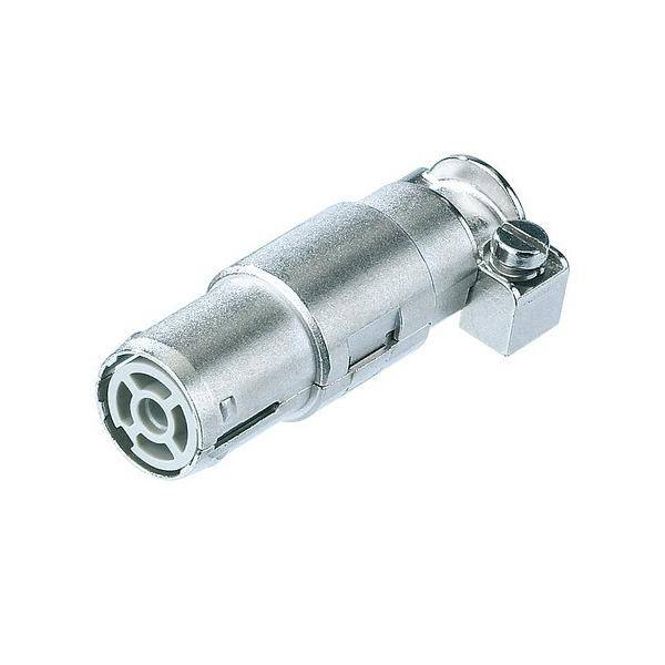 Ein Metall-Fünf-Pin-Elektroanschluss mit einem Verriegelungsmechanismus, der für sichere Verbindungen in elektronischen Geräten verwendet wird.