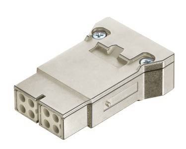 Ein metallischer elektrischer Anschluss mit mehreren Buchsenpins, konzipiert für sichere Verbindungen in industriellen und elektronischen Anwendungen.