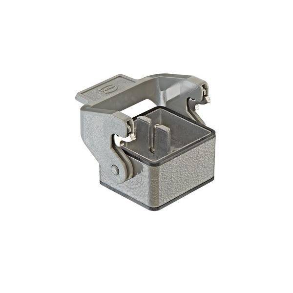 Ein Metallverbindungsclip mit strukturierter Oberfläche, ausgestattet mit zwei Seitenklammern und einer zentralen Trennwand, verwendet zum Befestigen von Komponenten.