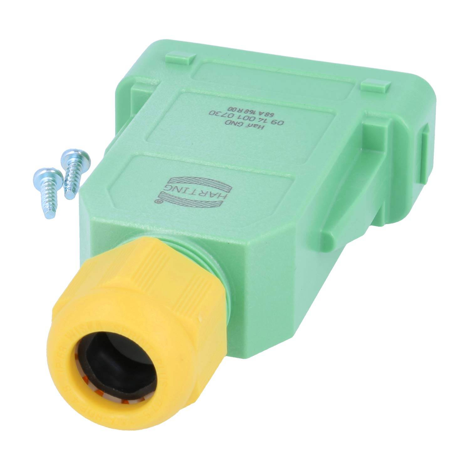 Ein grün-gelber Elektrostecker mit zwei Schrauben, verwendet zum Befestigen von Leitungen, mit der Teilenummer 924 999 130.