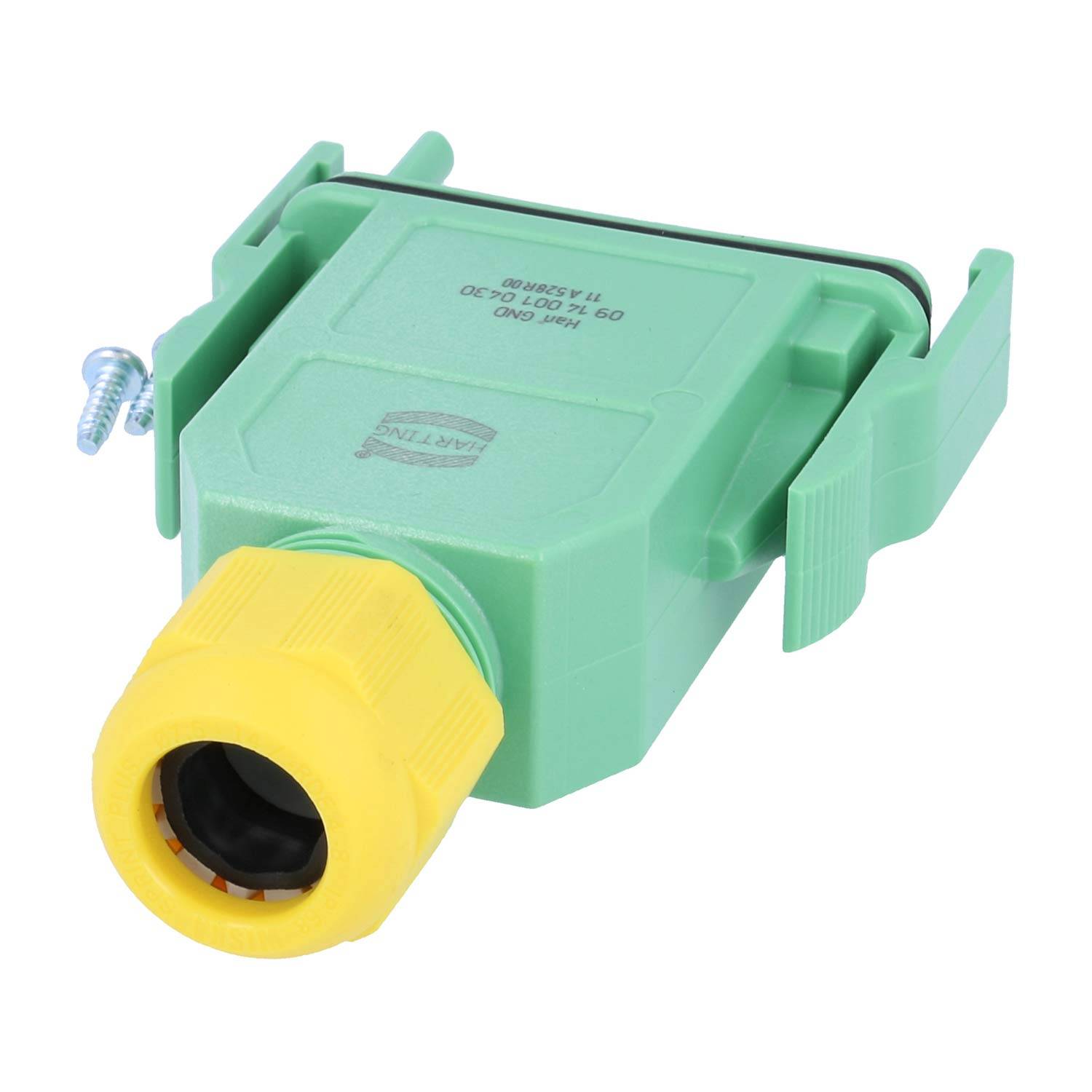 Ein grün-gelber Elektrostecker mit einer kleinen angebrachten Schraube, der für sichere Verdrahtungsverbindungen entwickelt wurde.