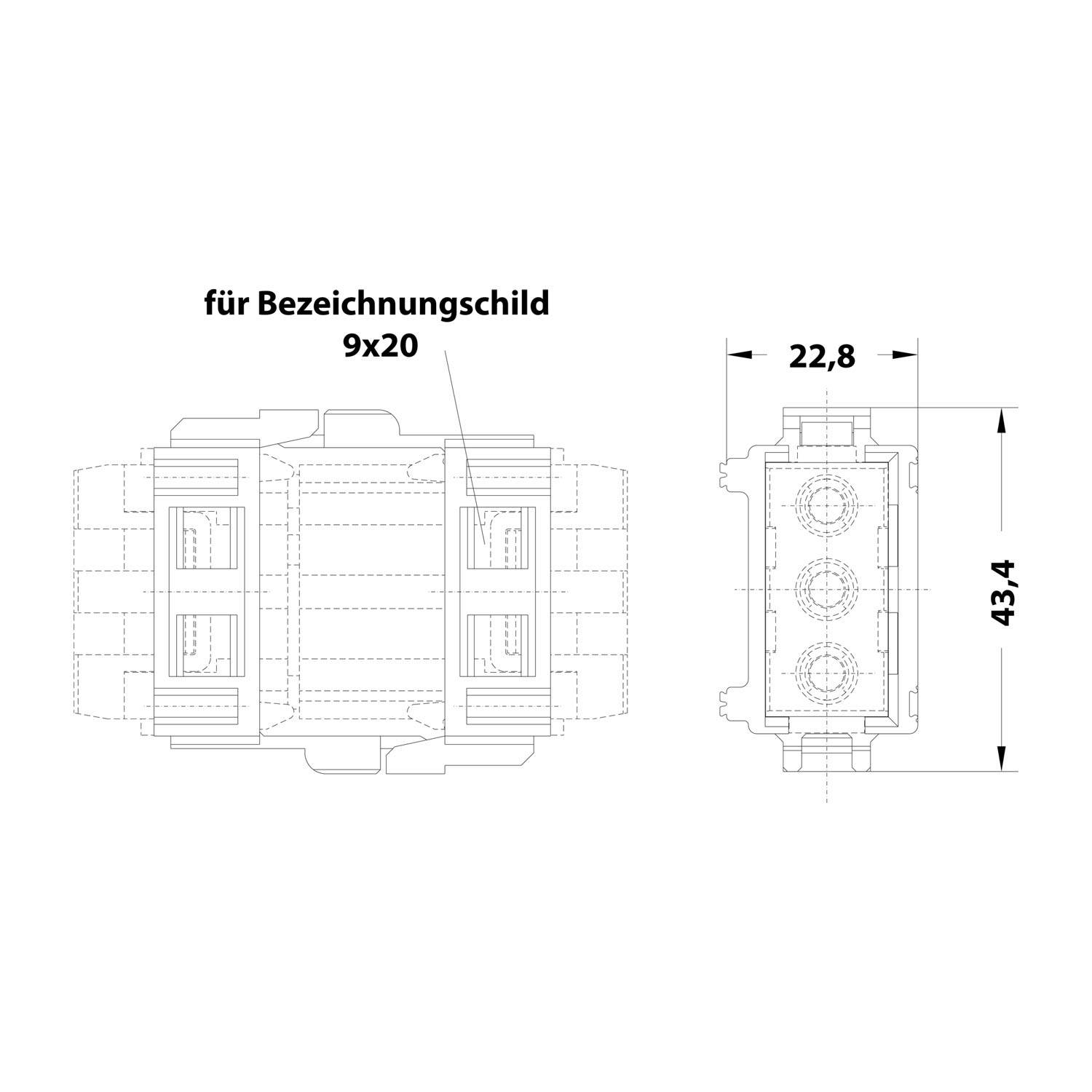 HARTING Modular Verriegelung ohne Zugentlastung 2-teilig passend für Einzelmodule Werkstoff Polycarbonat (PC) - 1 Stück
