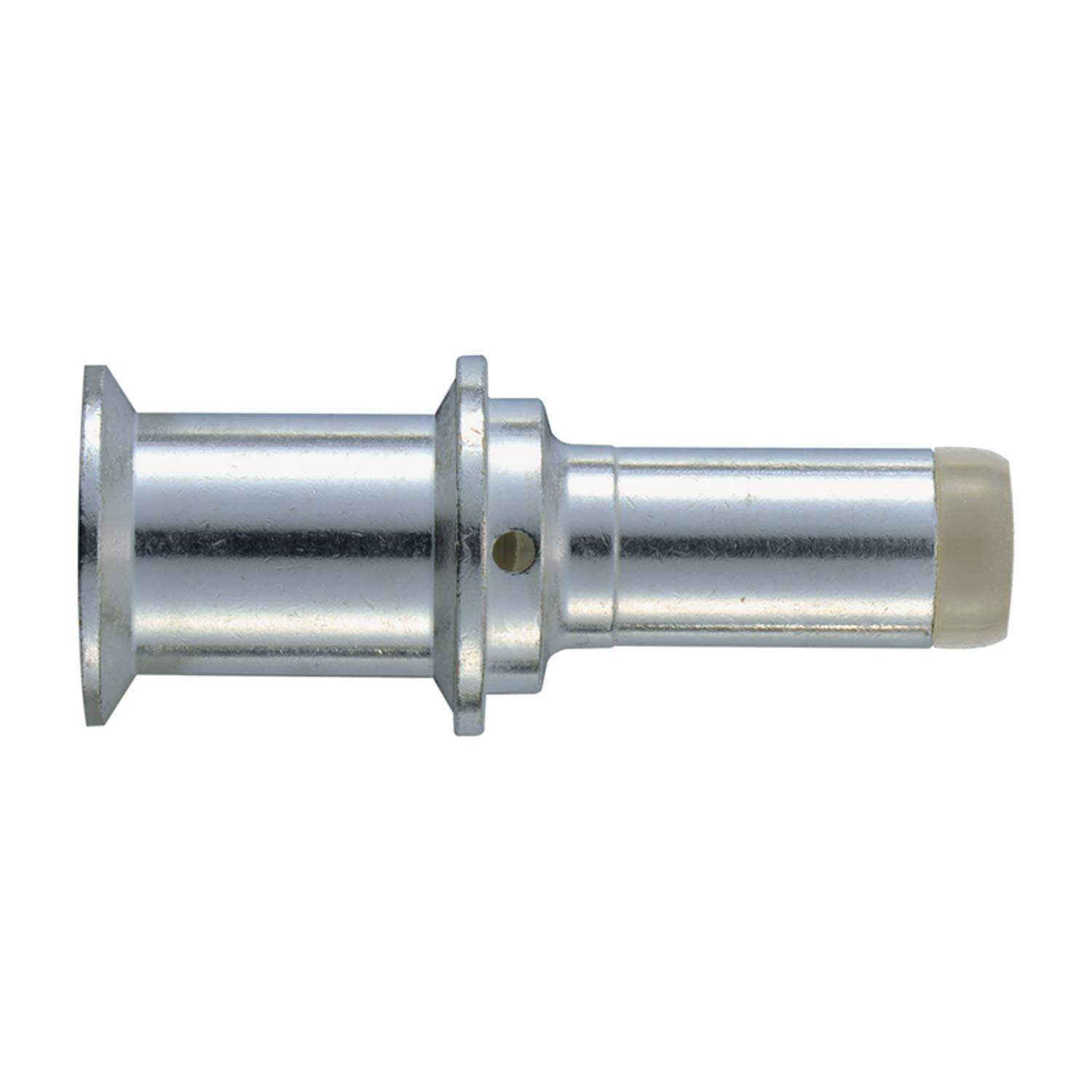 „Ein Metallzylinder mit einer runden, beigefarbenen Spitze, mit einem ausgestellten Flansch und einem zentralen Loch, wahrscheinlich ein mechanisches Bauteil oder eine Befestigung.