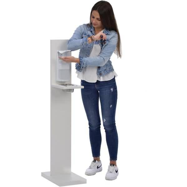 Desinfektionsspender Wood Premium beschichtetes Holz weiß