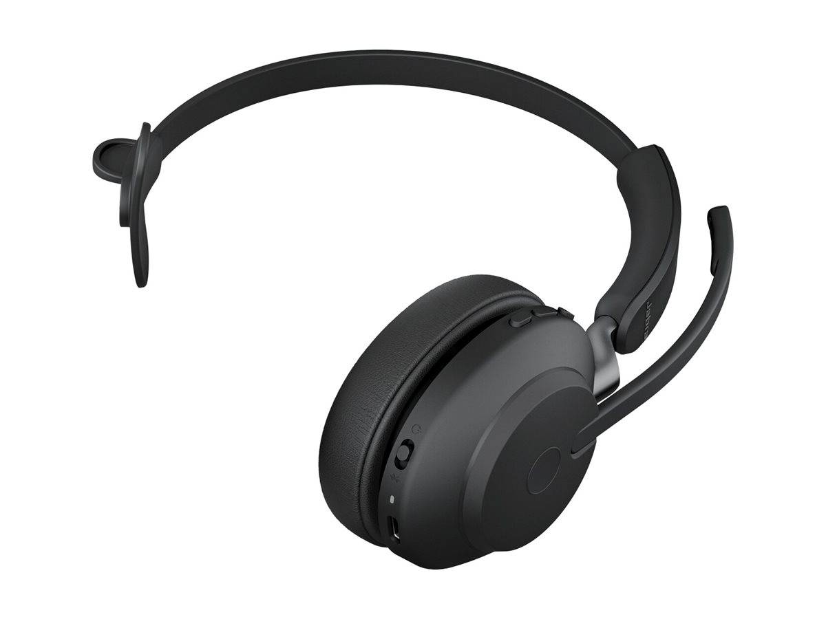 Jabra Evolve2 65 monaural On Ear Headset Bluetooth® Mono Schwarz Lautstärkeregelung, Batterieladeanzeige, Mikrofon-Stummschaltung
