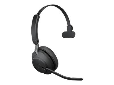 Jabra Evolve2 65 monaural On Ear Headset Bluetooth® Mono Schwarz Lautstärkeregelung, Batterieladeanzeige, Mikrofon-Stummschaltung