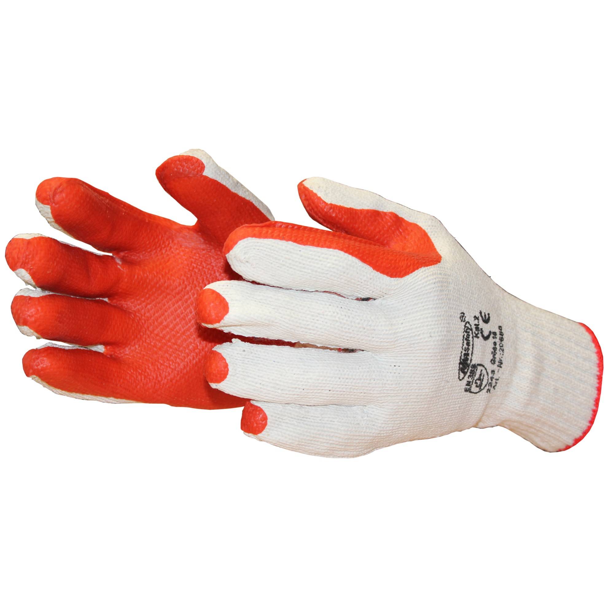 Strickhandschuhe Gr. 10, 'Latex' Rot-Orange', EN388 Kat.2 / Paar