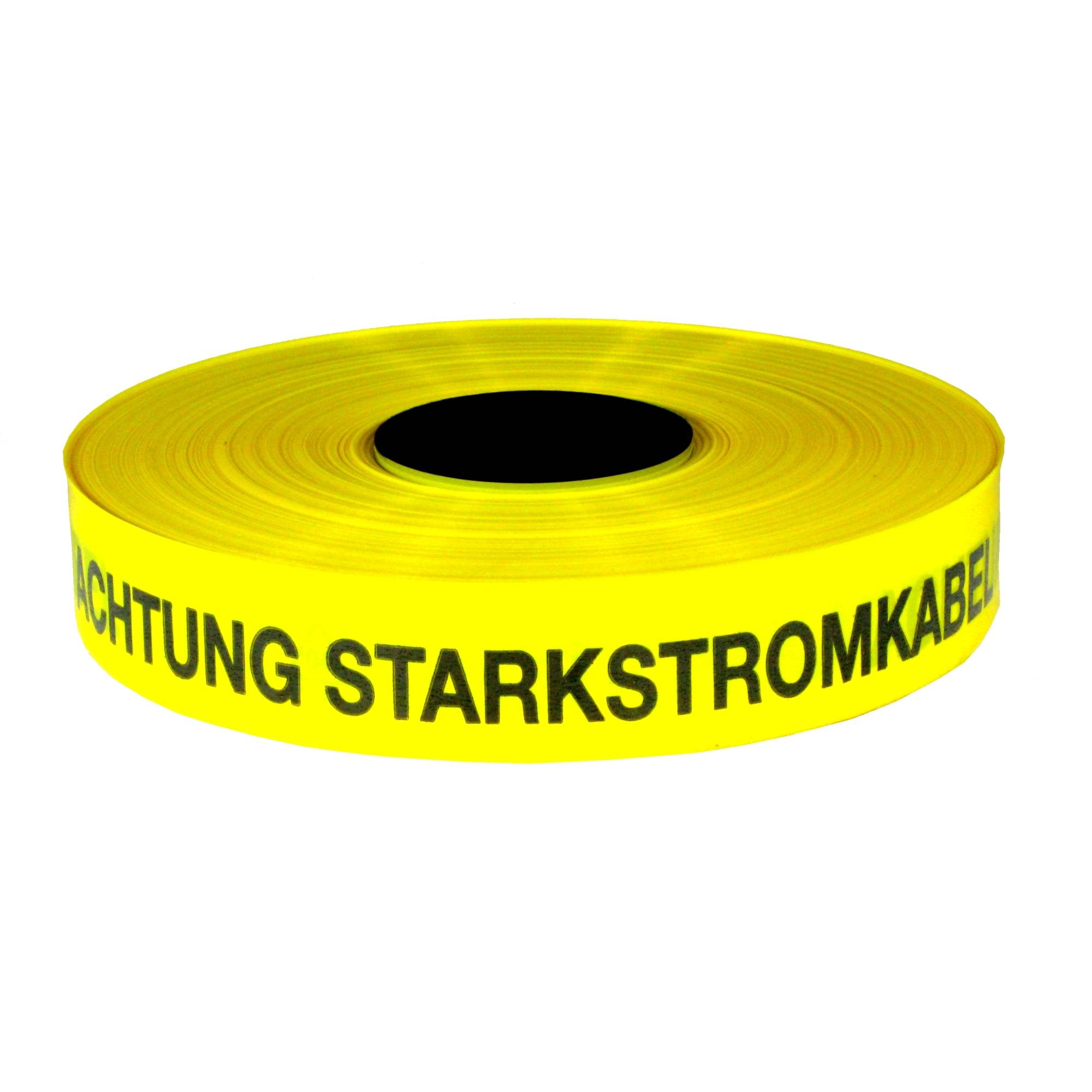 Trassenwarnband 'Achtung Starkstrom' / Rolle 40 mm x 250 m
