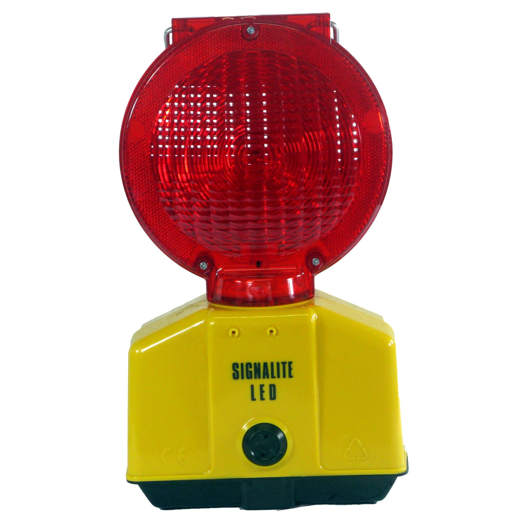 Baustellenleuchte mit LED, rot / mit Schloss