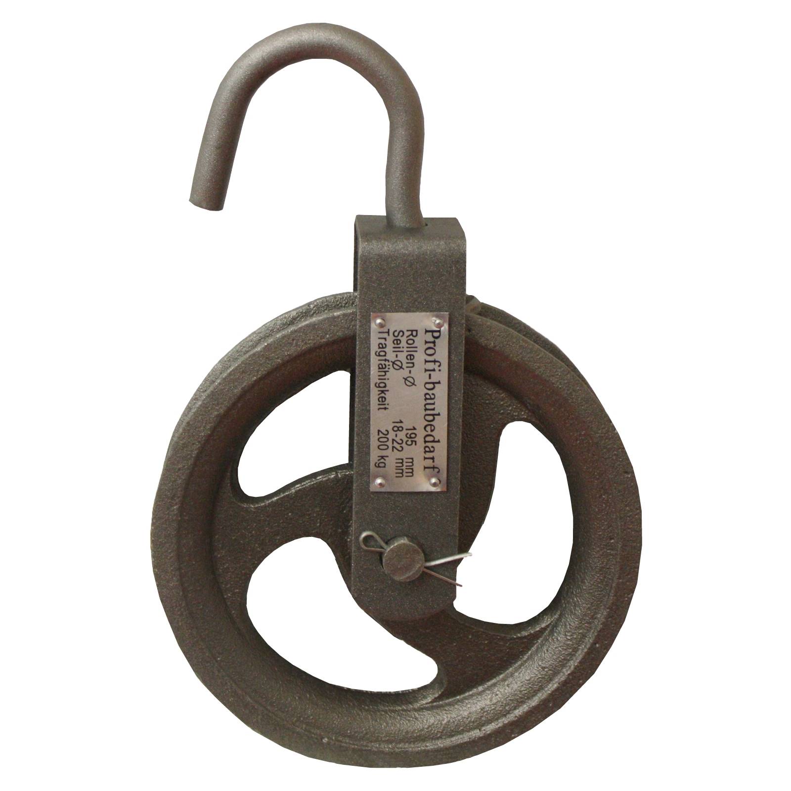 Bau-Aufzugsrolle Ø 190 mm / 200 kg