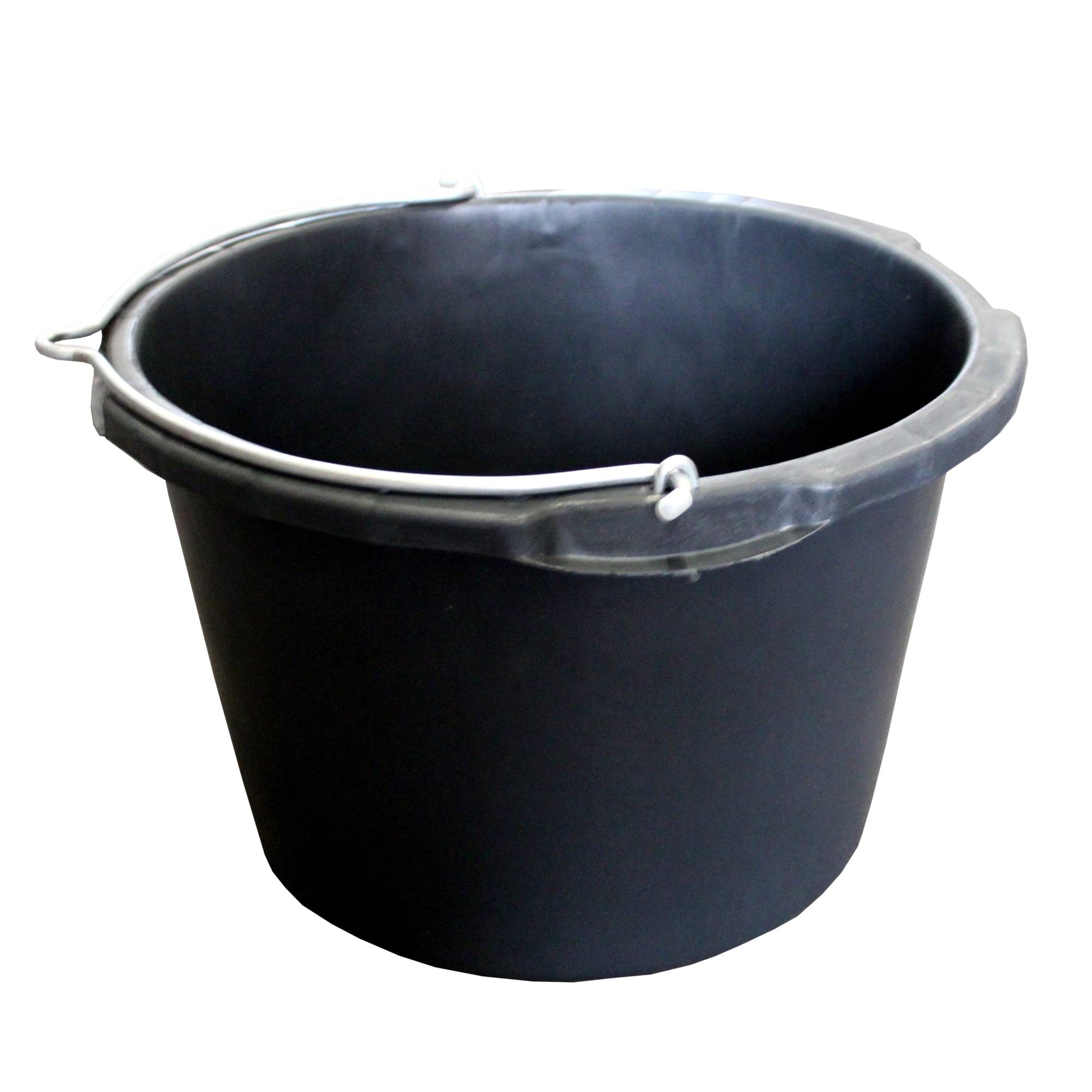 Bau-Kübel 40,0 l, Ø 50,5 cm, mit Bügel, 'Profi', schwarz, Skalierung