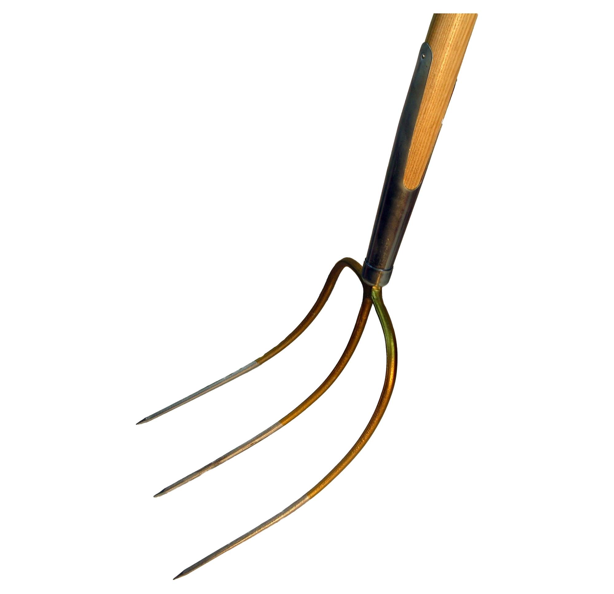 Dunggabel 3 Zinken, Schienenzwinge, mit Stiel