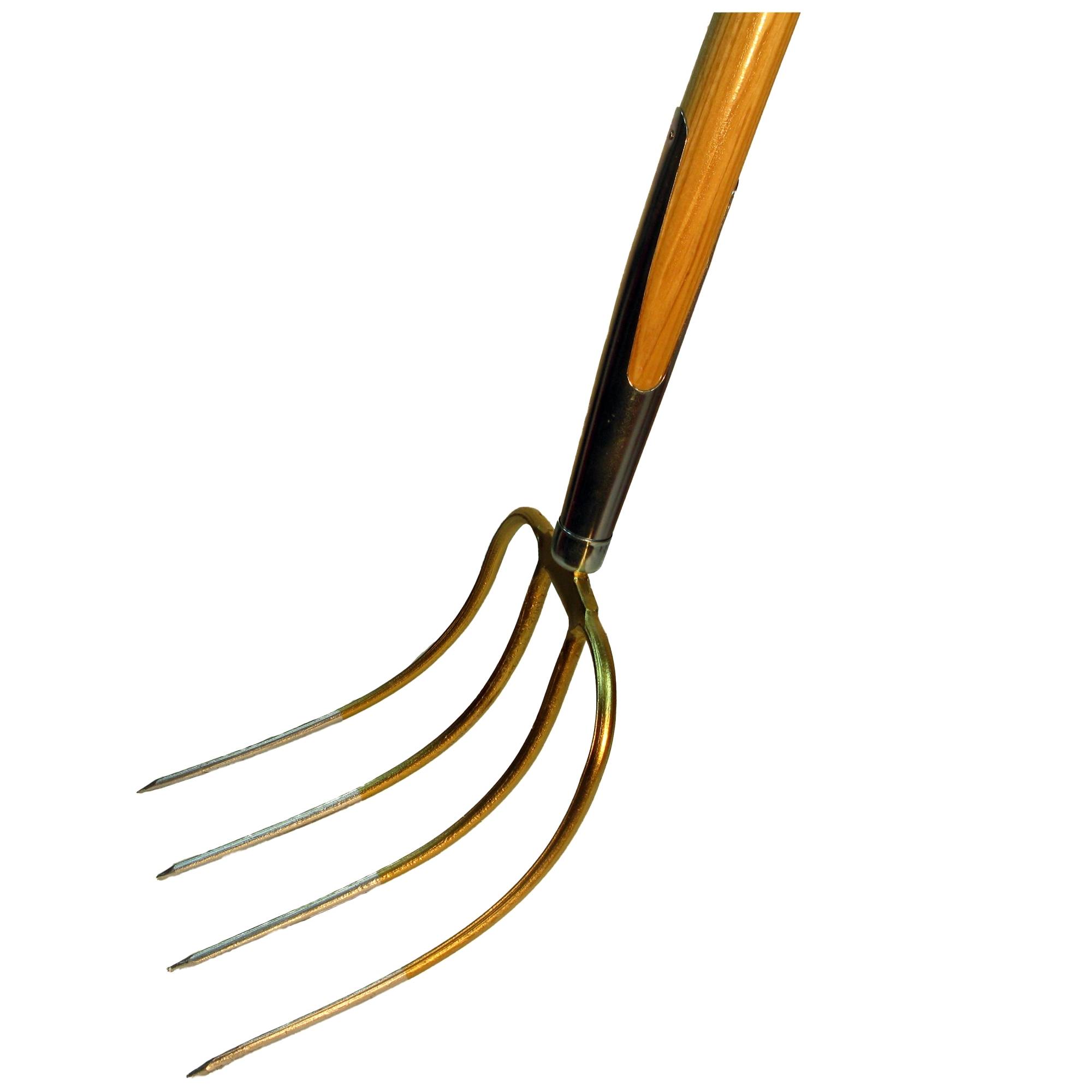 Dunggabel 4 Zinken, Schienenzwinge, mit Stiel