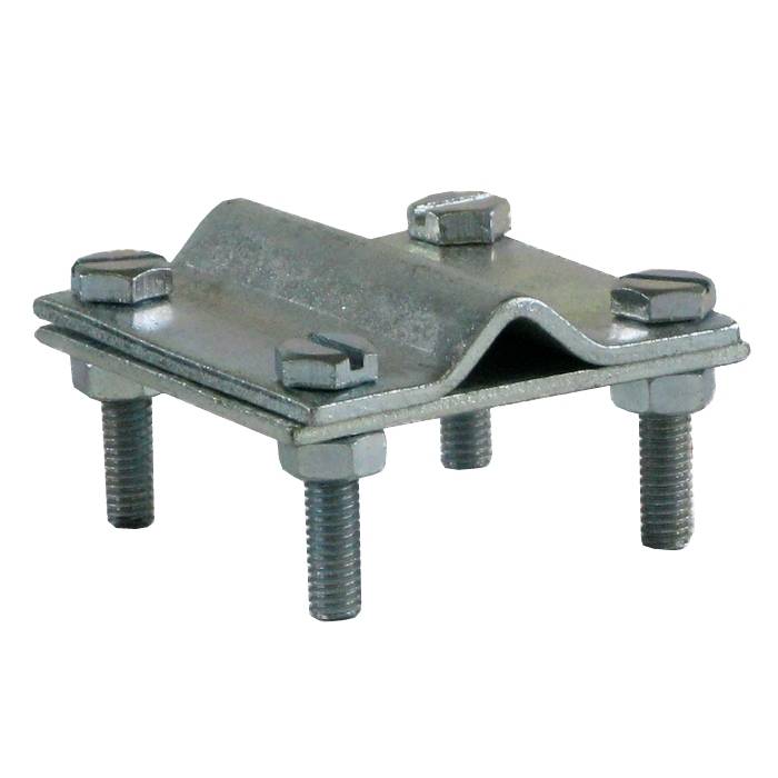 Kreuzverbinder Stahl, verz., flach / rund, 30 / 10 mm, 2-teilig