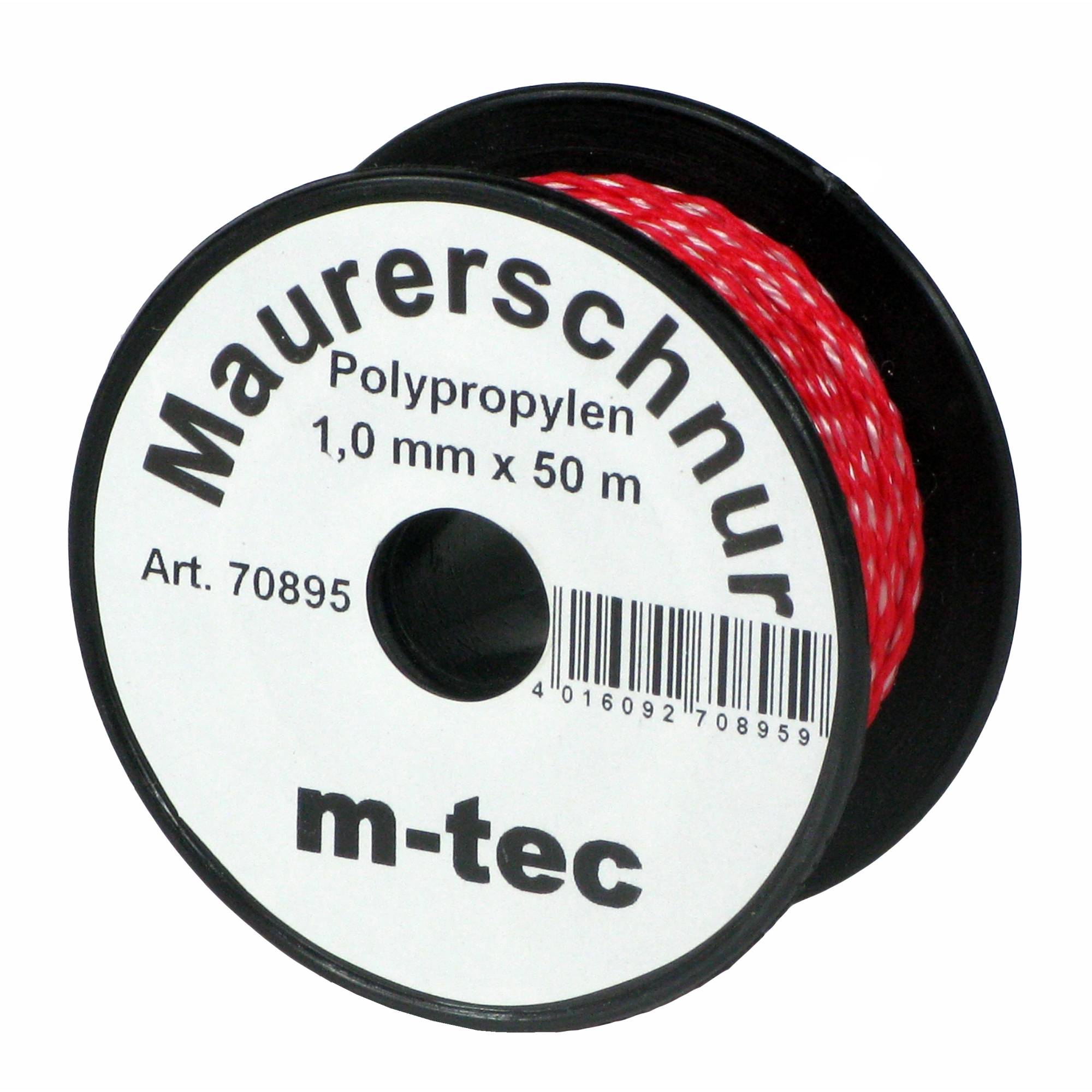 Lot-Maurerschnur 50 m x Ø 1,0 mm Rot-Weiss